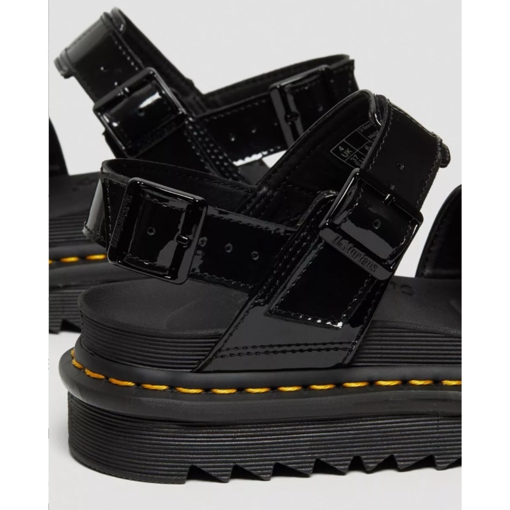 Dr. Martens VOSS Patent Leather Strap Sandals in Black Lampe - Picture 6 of 16
